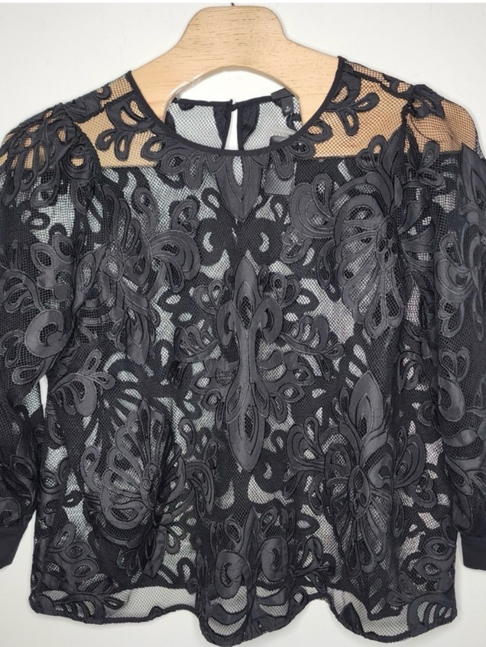 torrid Black Sheer Lace Floral Overlay Top